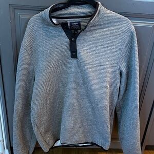 J. Crew Men's Gray Button-Collar Sweater